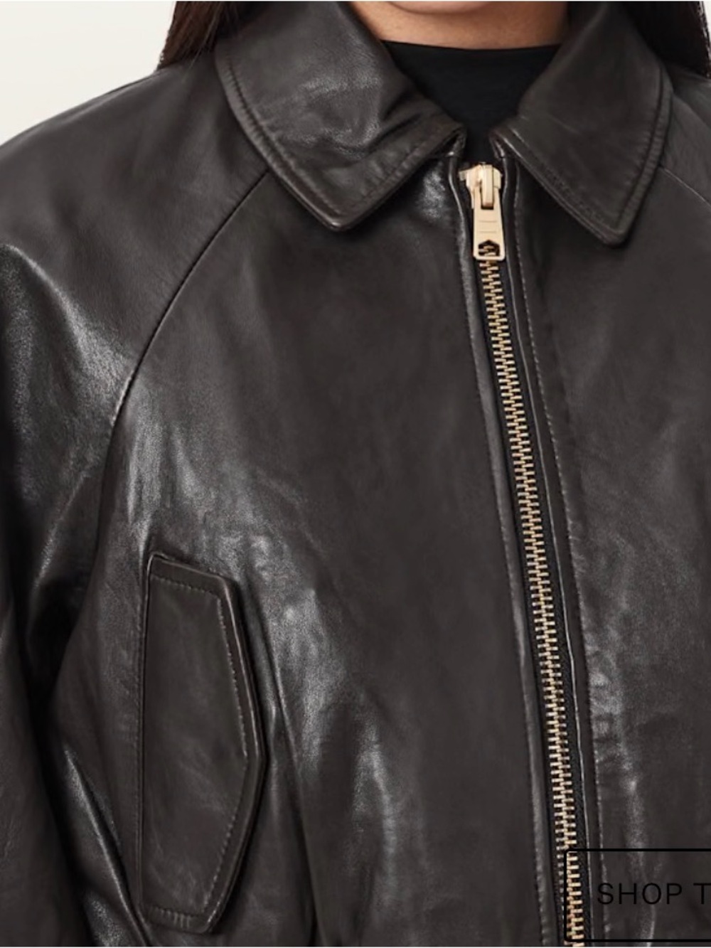 ALLSAINTS CROPPED SHEEP LEATHER JACKET - Picture 5 of 13